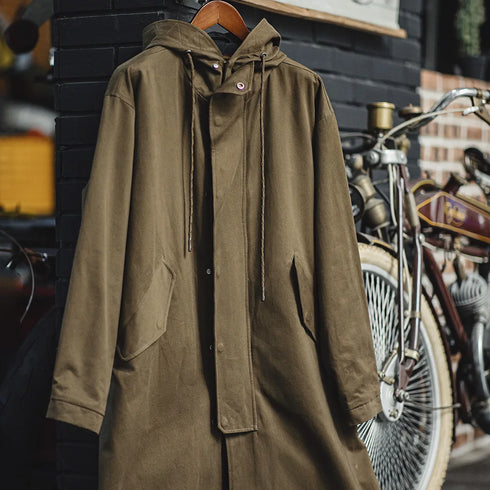 Retro M51 Hooded Windbreaker – Mid-Length Cotton Zipper Jacket